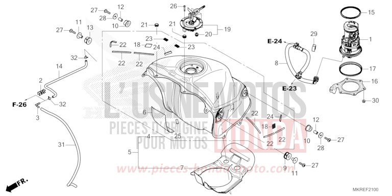 RESERVOIR A CARBURANT/POMPE A CARBURANT de CBR1000RR SP SP1 SP2 MAT PEARL MORION BLACK (NHC33) 2024